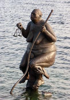 Survival of the fattest statue